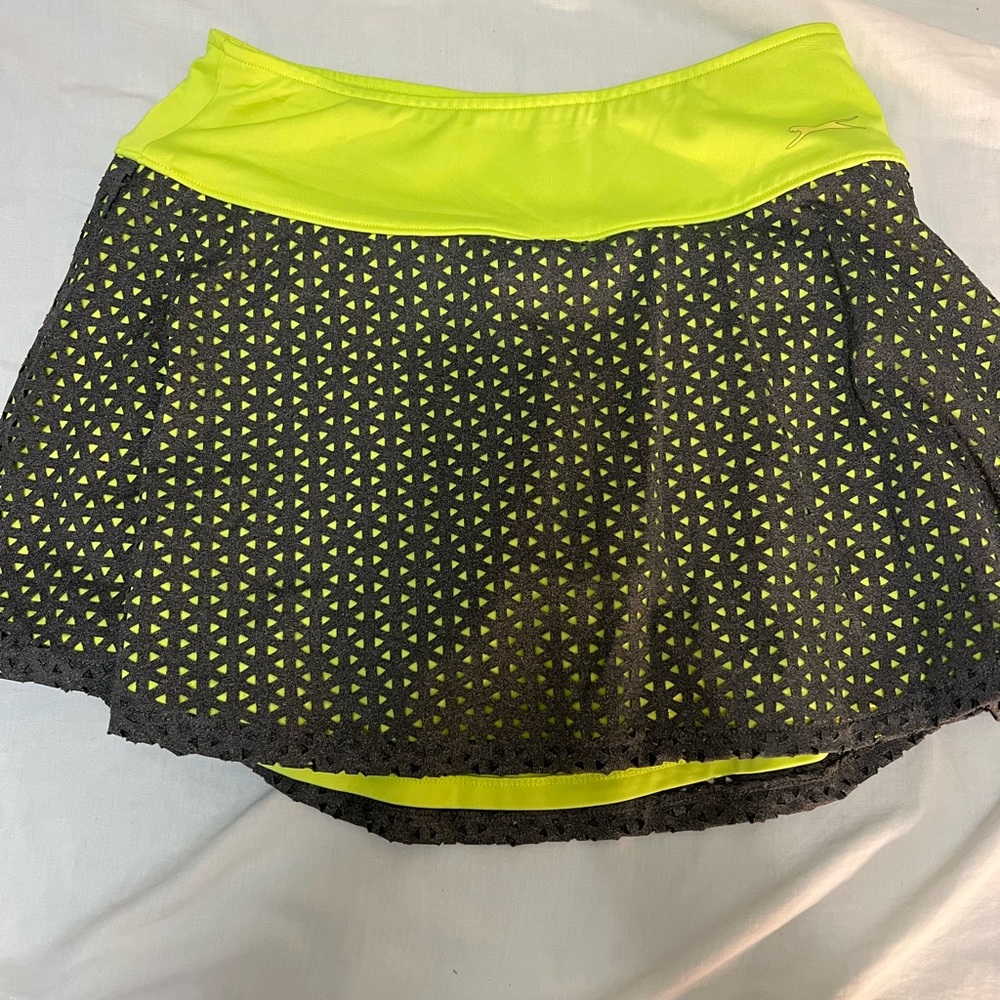 Slazenger Neon Yellow and Black Patterned Skirt